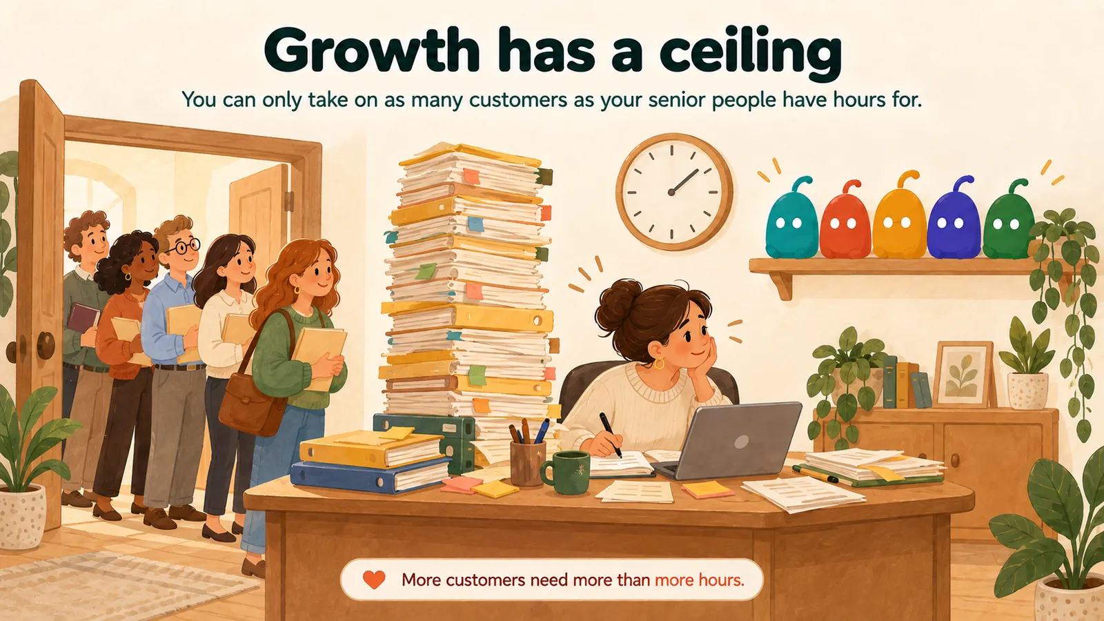 Growth is capped by senior hours.