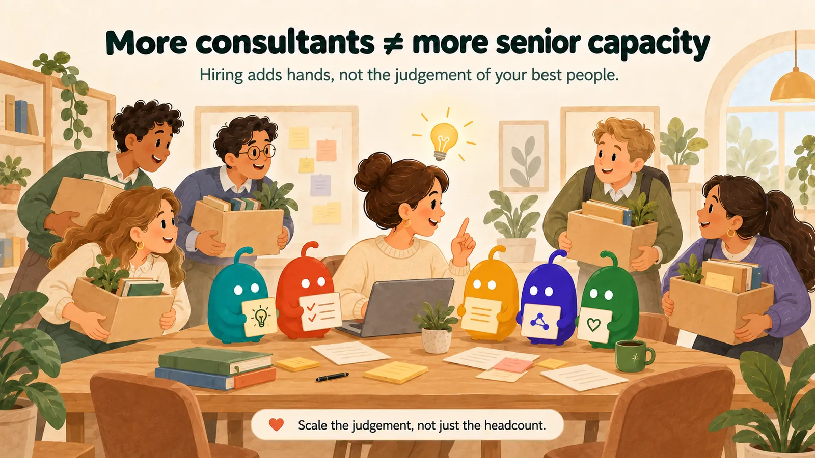 Hiring adds hands, not senior judgement.